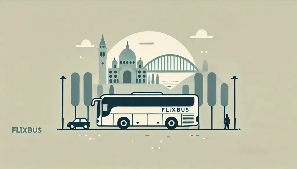 イタリアで格安移動手段として利用されるFlixbusのイラスト。