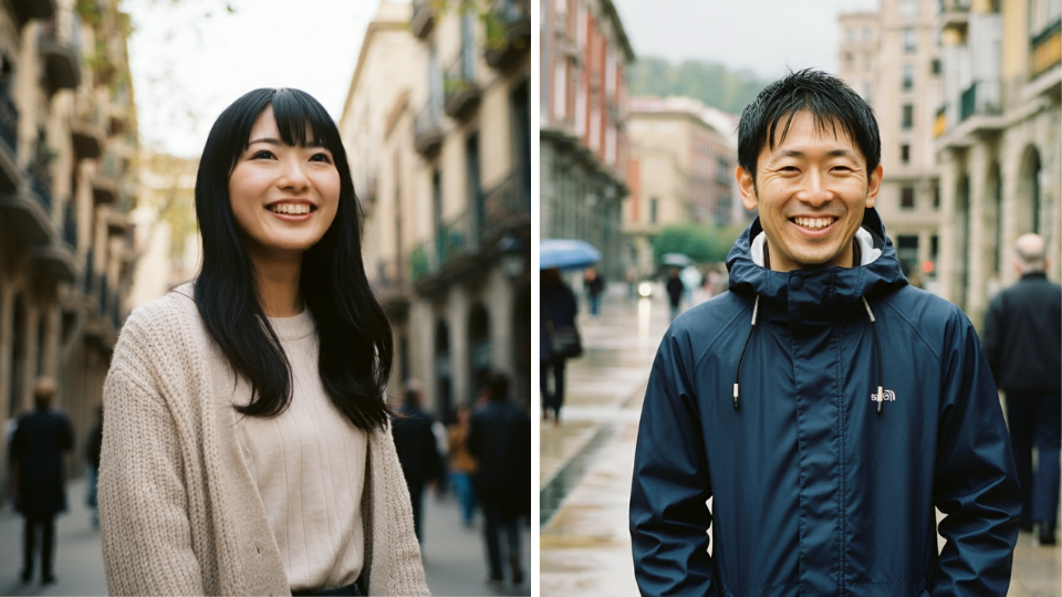 地域別服装の日本人男女