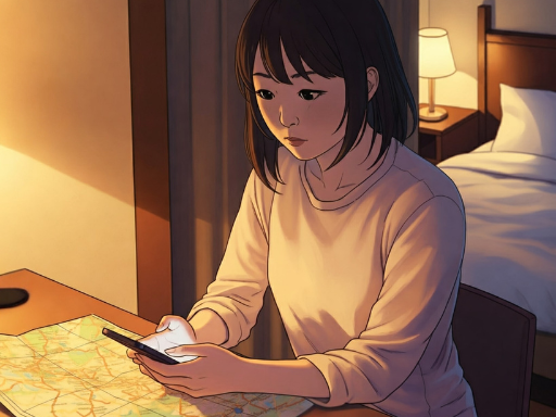 女性がスマートフォンに緊急連絡先を登録しているイラスト