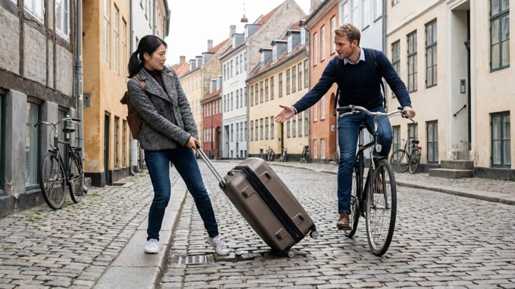 ② 「石畳」はスーツケースの天敵(駅近かタクシー必須)