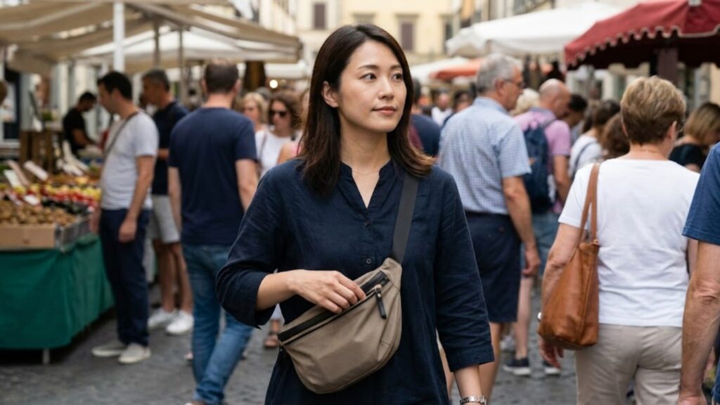 【必須3:鞄】「チャックに手を添える」が自然な所作になるクロスボディを選べ